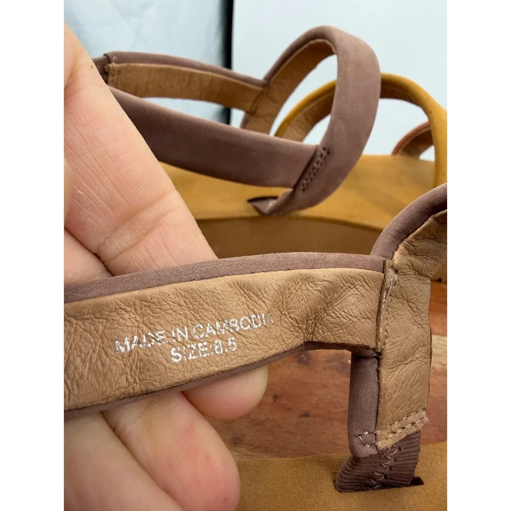 Madewell the puff maggie Flatform‎ Sandals Women 8.5 Multi Color Leather ND964